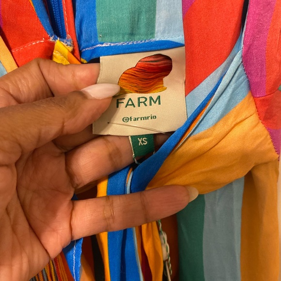 NWT farm rio striped scarf wrap maxi dress in rainbow XS - Picture 4 of 12